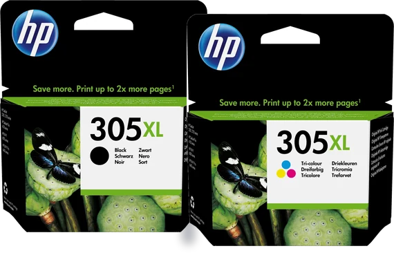 Original-HP-305XL-Tintenpatronen: Schwarz und Dreifarbig